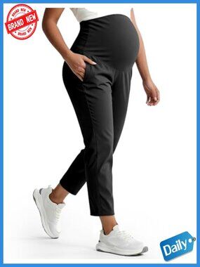 Maternity Jogger Over The Belly Stretchy Pregnancy Pants with Pockets